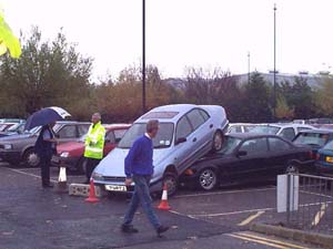 Car crash in carpark